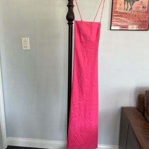 Pink Zara linen blend maxi dress. Size S